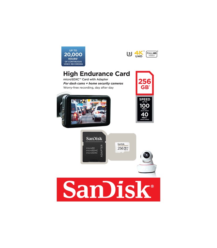 Card MicroSD 256GB, seria HIGH Endurance - SanDisk SDSQQNR-256G-GN6IA