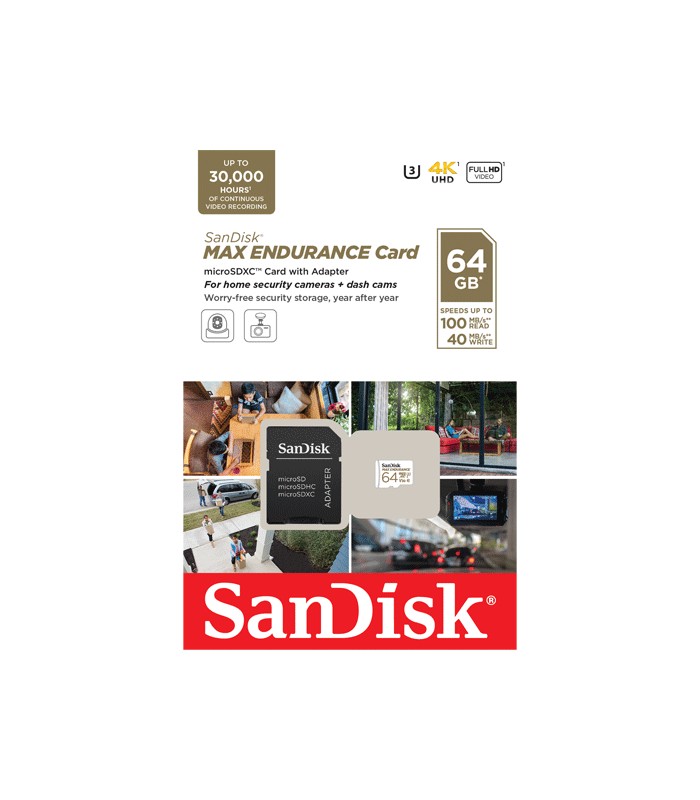 Card MicroSD 64GB, seria MAX Endurance - SanDisk SDSQQVR-064G-GN6IA