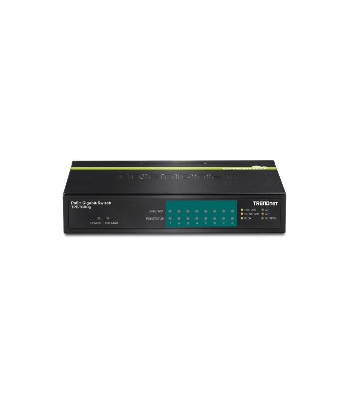Switch 8 porturi Gigabit PoE/PoE+ 123W - TRENDnet TPE-TG80G