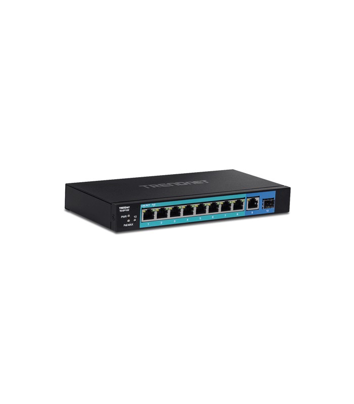 Switch 8 porturi Gigabit PoE+ 58W, 1 port Gigabit, 1 port SFP - TRENDnet TE-GP102