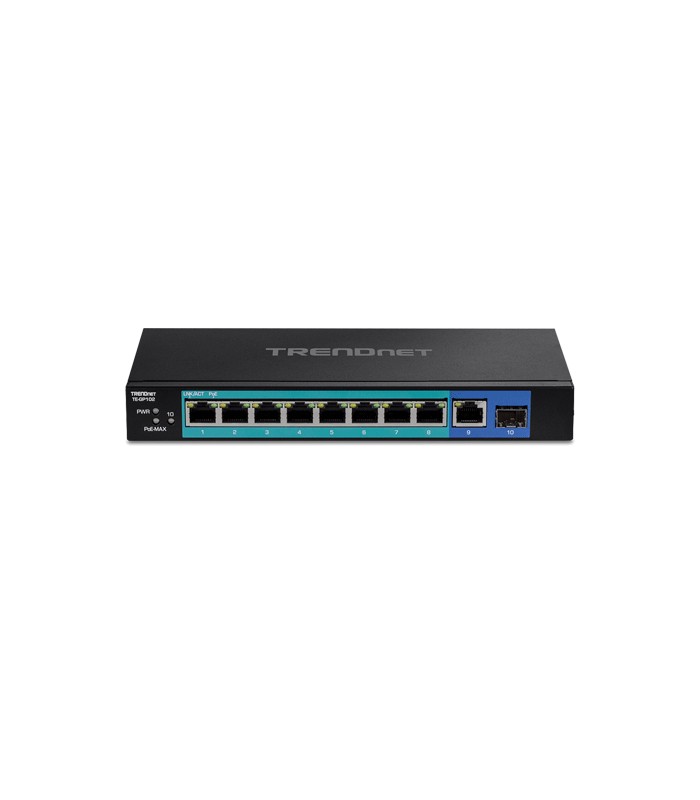 Switch 8 porturi Gigabit PoE+ 58W, 1 port Gigabit, 1 port SFP - TRENDnet TE-GP102