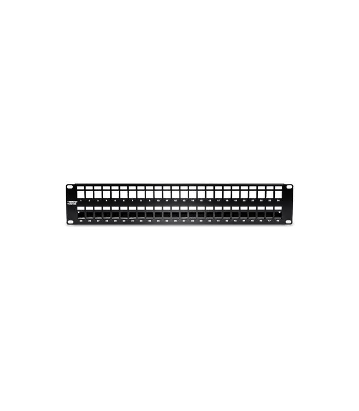 Patch Panel ecranat 48 porturi blank keystone 2U - TRENDnet TC-KP48S