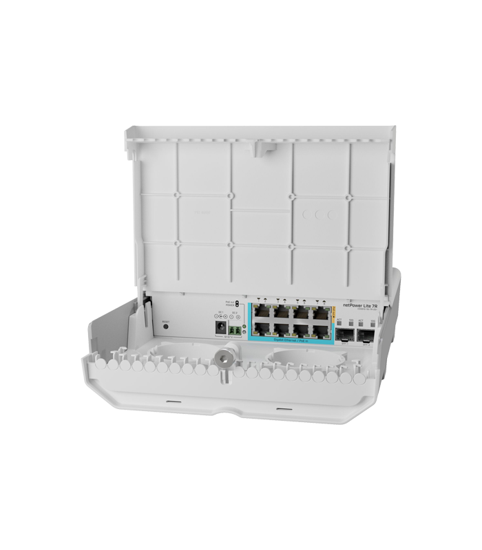 Smart Switch outdoor, 8 x Gigabit (7 PoE in), 2 x SFP+ 10Gbps - Mikrotik CSS610-1Gi-7R-2S+OUT