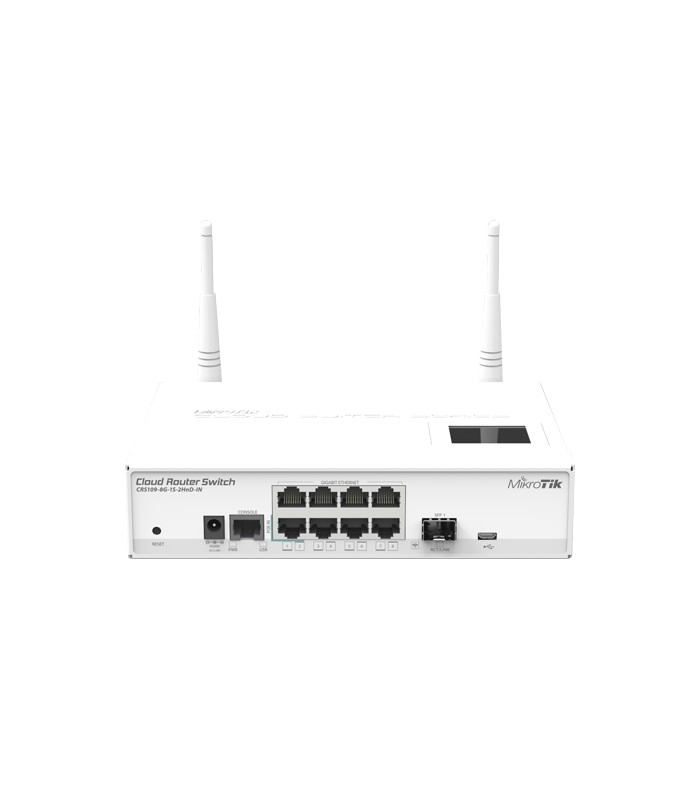 Management Switch 8 x Gigabit, 1 x SFP, Wi-fi 2.4GHz AP - Mikrotik CRS109-8G-1S-2HnD-IN