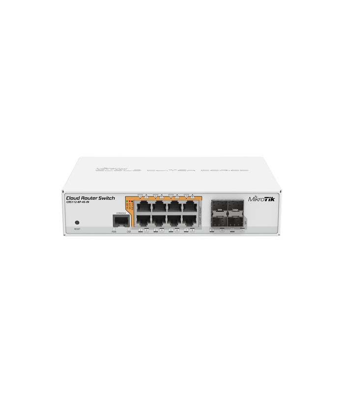 Management Switch, 8 x Gigabit cu PoE-out, 4 x SFP - Mikrotik CRS112-8P-4S-IN