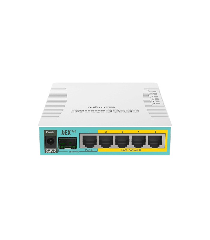 Router hEX PoE, 5 x Gigabit 4 PoE, 1 x SFP, RouterOS L4 - Mikrotik RB960PGS