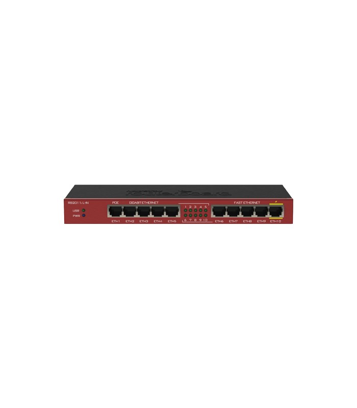 Router 5 x Fast Ethernet, 5 x Gigabit, 1 x PoE, RouterOS L4 - Mikrotik RB2011iL-IN