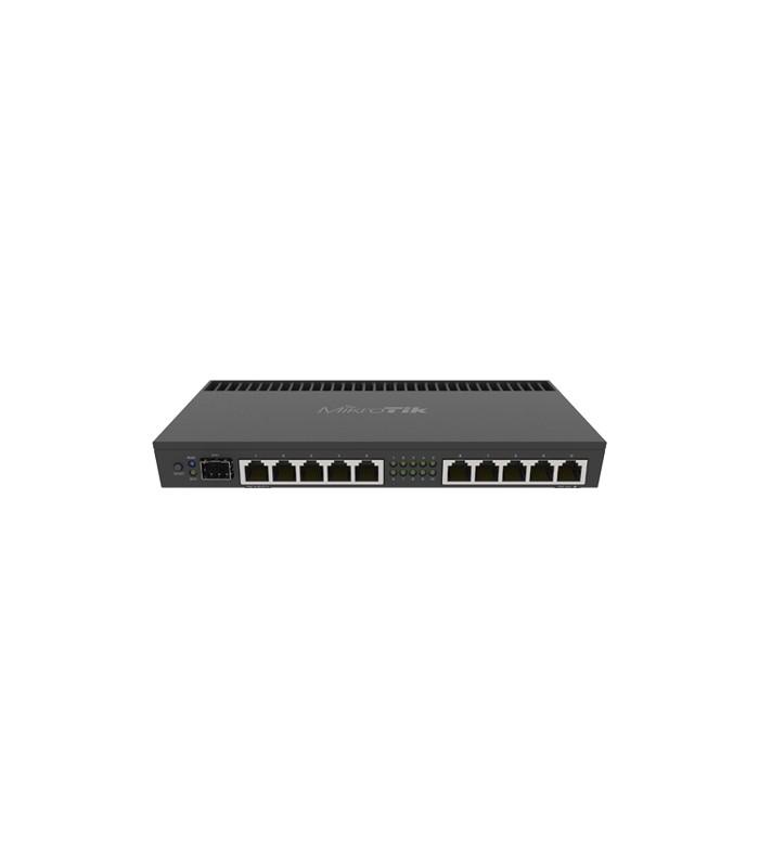 Router 10 x Gigabit, 1 x SFP+ 10Gbps, 1 x PoE, RouterOS L5, 1U - Mikrotik RB4011iGS+RM