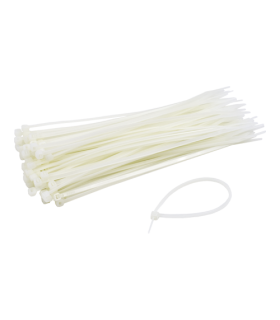 Coliere de plastic 100x2.5 mm, ALB, 100 buc PKB-100M