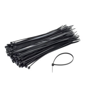 Coliere de plastic 200x3.6 mm, NEGRU, 100 buc PKB-200IB