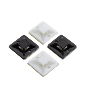 Suport plastic prindere coliere ALB, 19x19 mm, autoadeziv, 100 buc PYK-1