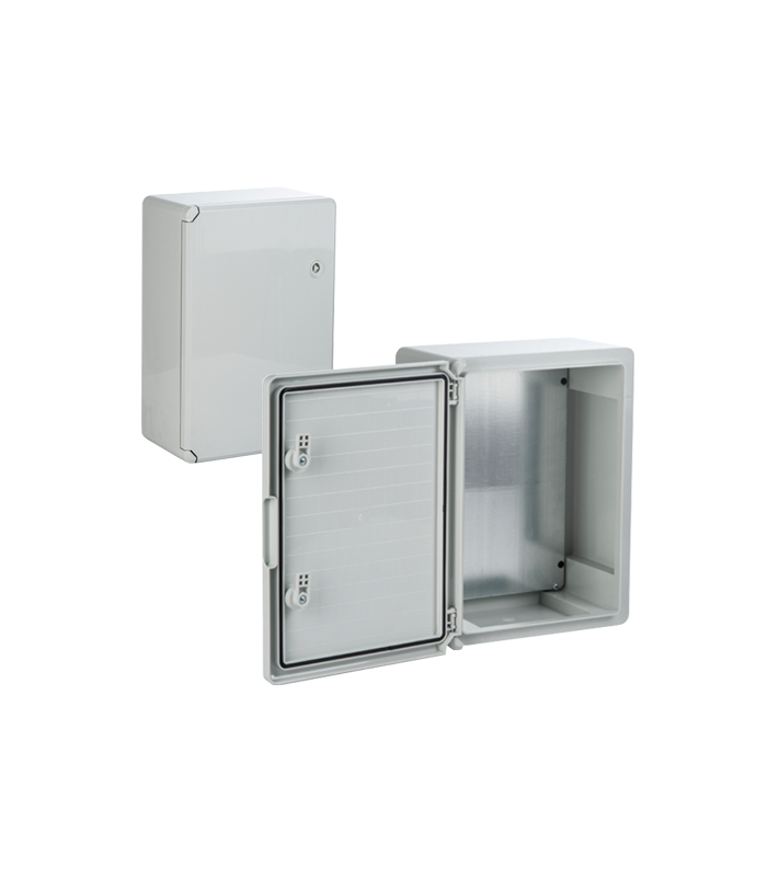 Cutie distributie IP65 din ABS gri, usa mata, placa metalica, 400x500x175 mm PP3003