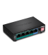 Switch 4 porturi Gigabit Long Range 200m PoE+, 1 port Gigabit - TRENDnet TPE-LG50