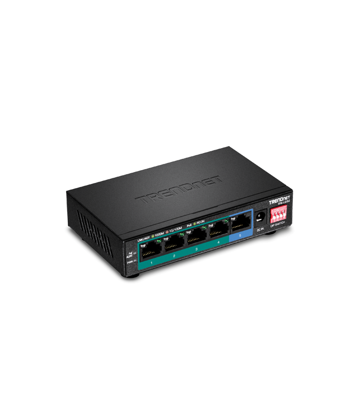 Switch 4 porturi Gigabit Long Range 200m PoE+, 1 port Gigabit - TRENDnet TPE-LG50