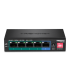 Switch 4 porturi Gigabit Long Range 200m PoE+, 1 port Gigabit - TRENDnet TPE-LG50