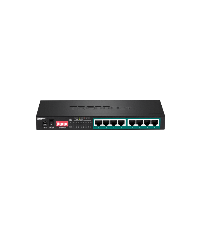 Switch 8 porturi Gigabit Long Range 200m PoE+ - TRENDnet TPE-LG80