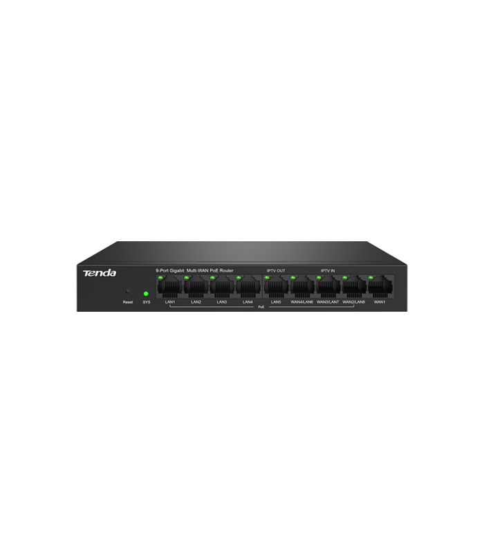 Router 8 porturi PoE+, 1 port WAN, Gigabit, Web Management - TENDA TND-G0-8G-POE