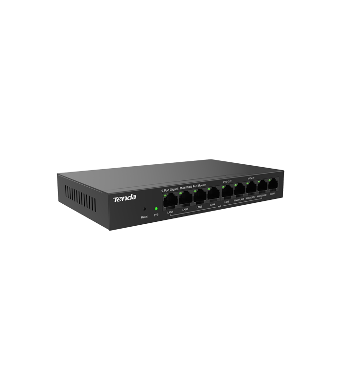 Router 8 porturi PoE+, 1 port WAN, Gigabit, Web Management - TENDA TND-G0-8G-POE