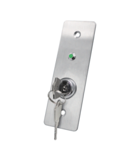 Buton de iesire cu cheie, montaj ingropat, inox, LED, NO-NC-COM, 115 x 40 mm CSK-408SLED