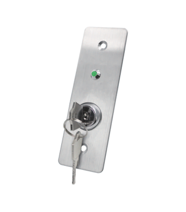 Buton de iesire cu cheie, montaj ingropat, inox, LED, NO-NC-COM, 115 x 40 mm CSK-408SLED