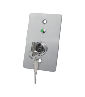 Buton de iesire cu cheie, montaj ingropat, inox, LED, NO-NC-COM, 86 x 50 mm CSK-508SLED