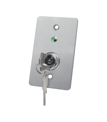 Buton de iesire cu cheie, montaj ingropat, inox, LED, NO-NC-COM, 86 x 50 mm CSK-508SLED