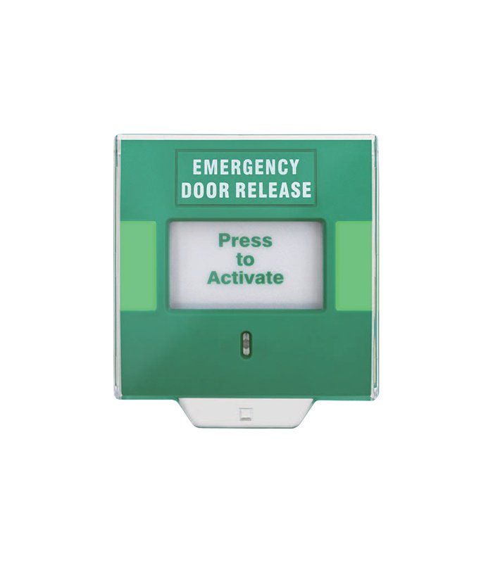 Buton aplicabil din plastic pentru iesire de urgenta, LED, buzzer (TEXT) CSB-802