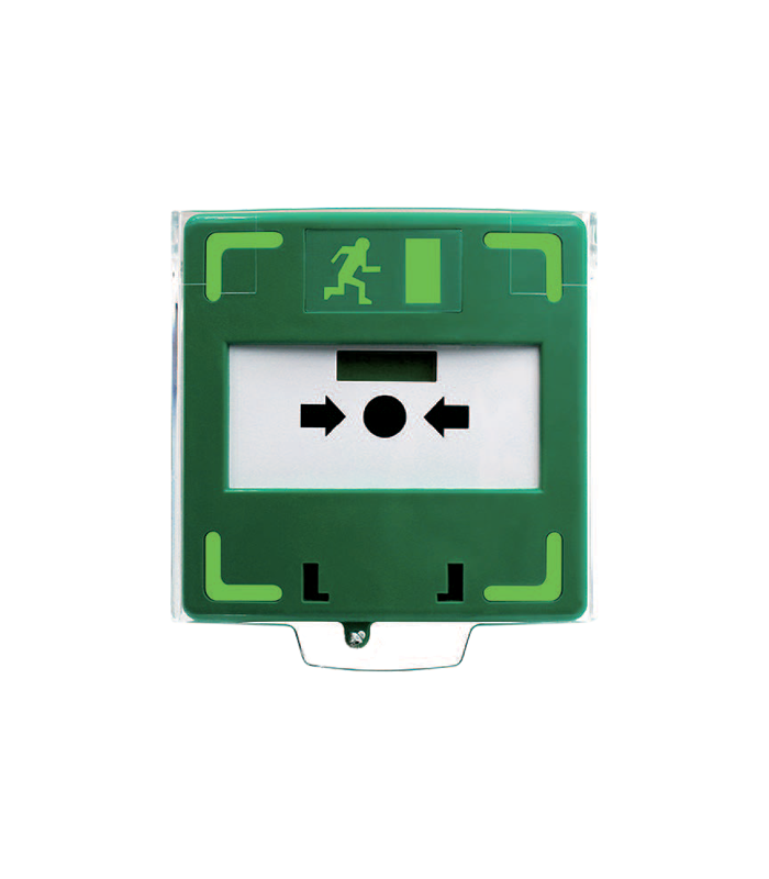 Buton aplicabil din plastic pentru iesire de urgenta, LED, buzzer (PICTOGRAMA) CSB-803