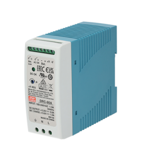 Sursa de alimentare in comutatie, 13.8V / 4.3A, sina DIN, backup - MEAN WELL DRC-60A