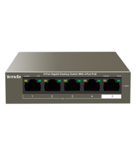 Switch 4 porturi Gigabit PoE, 1 port Uplink Gigabit - Tenda TND-TEG1105P-4-63W