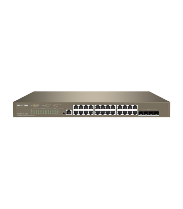 Switch 24 porturi PoE 1Gbps, 4 porturi SFP+ 10Gbps, L3 Cloud Management - IP-COM G5328XP-24-410W