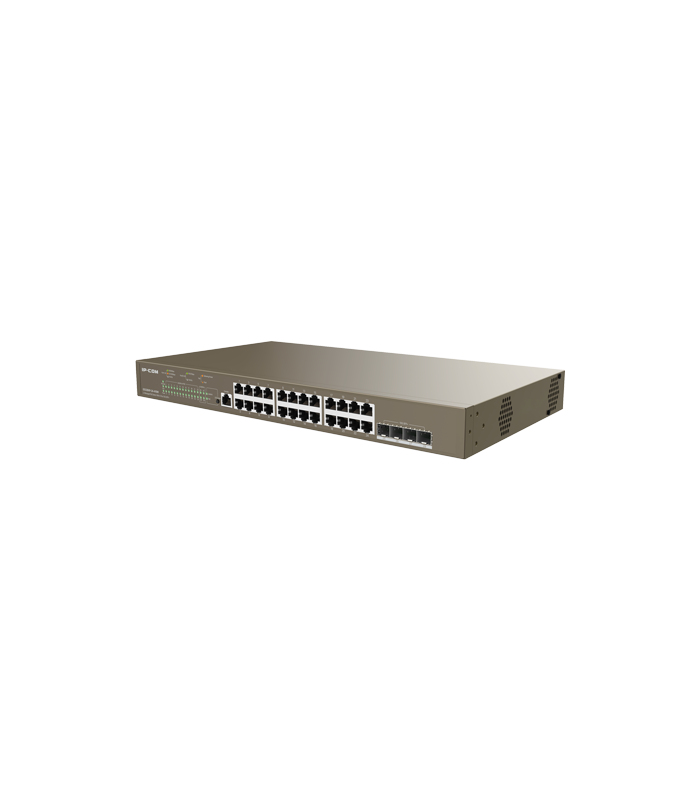Switch 24 porturi PoE 1Gbps, 4 porturi SFP+ 10Gbps, L3 Cloud Management - IP-COM G5328XP-24-410W