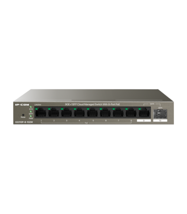 Switch 8 porturi PoE, 1 port RJ45, 1 port SFP, Gigabit, Cloud Management - IP-COM G2210P-8-102W