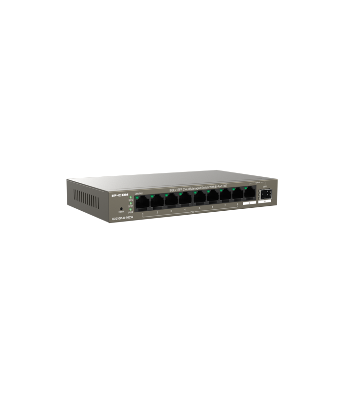 Switch 8 porturi PoE, 1 port RJ45, 1 port SFP, Gigabit, Cloud Management - IP-COM G2210P-8-102W
