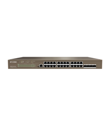 Switch 24 porturi PoE Gigabit, 4 porturi SFP Gigabit, 1 port consola,1U , L3 Management - IP-COM G5328P-24-410W