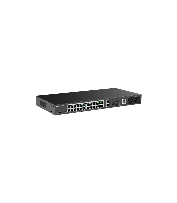 Switch 24 porturi PoE, 2 porturi GE, 2 porturi SFP, Gigabit, Cloud Management - Ruijie RG-ES228GS-P