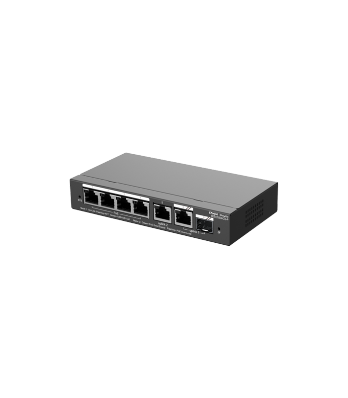 Switch 4 porturi PoE, 2 porturi GE, 1 port SFP, Gigabit, Cloud Management - Ruijie RG-ES206GS-P