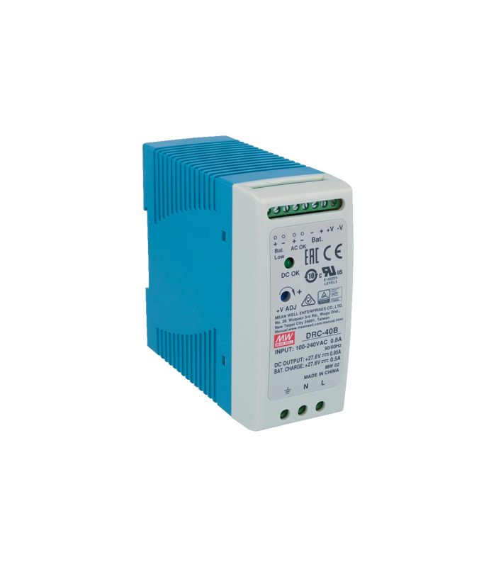 Sursa de alimentare in comutatie, 27.6V / 0.95A + 0.5A, sina DIN, backup - MEAN WELL DRC-40B