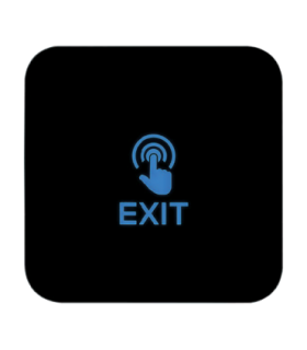 Buton de iesire Touch, plastic negru, montaj aparent, 12-24 Vcc, NO-NC-COM, LED, 86 x 86 mm CSB-86T-P2