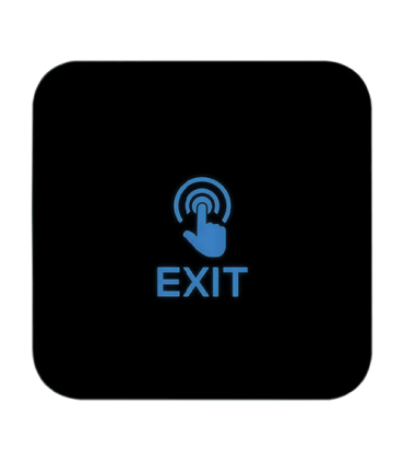 Buton de iesire Touch, plastic negru, montaj aparent, 12-24 Vcc, NO-NC-COM, LED, 86 x 86 mm CSB-86T-P2