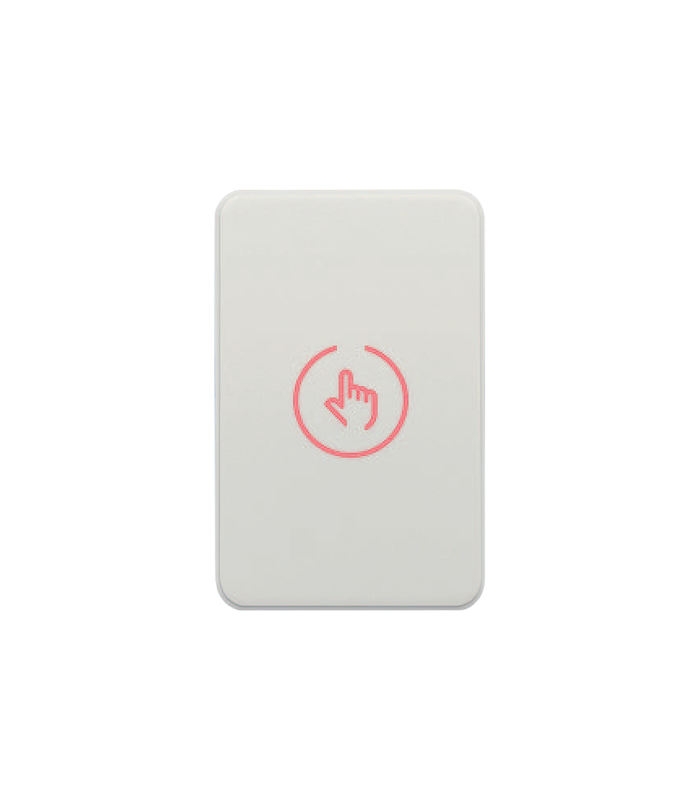 Buton de iesire Touch, plastic alb, montaj aparent, 12-24 Vcc, NO-NC-COM, LED, 86 x 55 mm CSB-86-P1