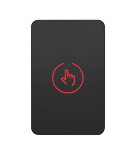 Buton de iesire Touch, plastic negru, montaj aparent, 12-24 Vcc, NO-NC-COM, LED, 86 x 55 mm CSB-86-P2