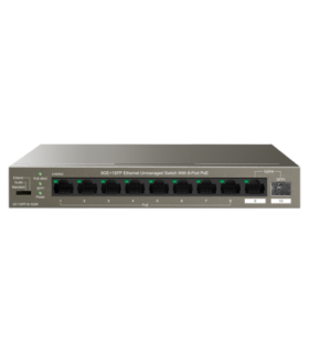 Switch 8 porturi Gigabit PoE, 1 x RJ45 Gigabit Uplink, 1 x SFP Gigabit Uplink - IP-COM G1110PF-8-102W
