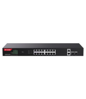 Switch 16 porturi Gigabit PoE, 2 x RJ45 Gigabit Uplink, 2 x SFP Gigabit, 1U - IP-COM G1120P-16-250W