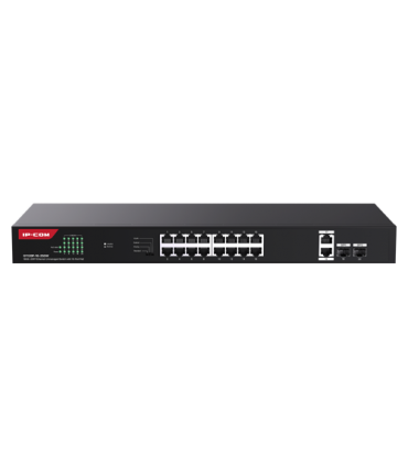 Switch 16 porturi Gigabit PoE, 2 x RJ45 Gigabit Uplink, 2 x SFP Gigabit, 1U - IP-COM G1120P-16-250W