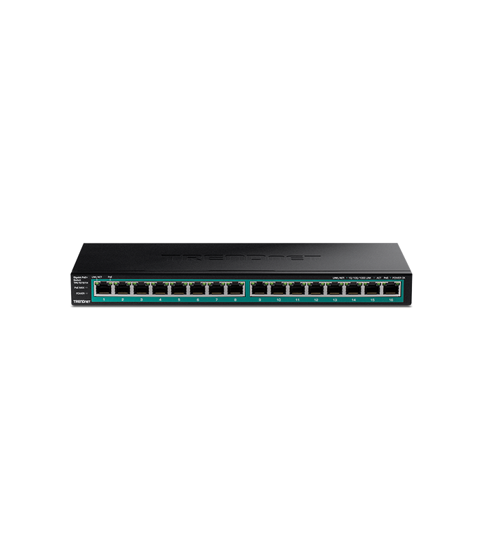 Switch 16 porturi Gigabit PoE/PoE+ 120W - TRENDnet TPE-TG161H