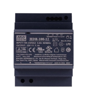 Sursa de alimentare in comutatie, 12V / 7.1A, sina DIN - MEAN WELL HDR-100-12 