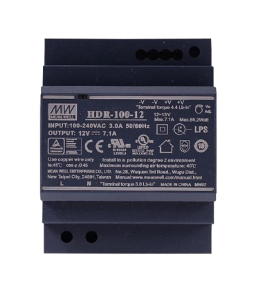 Sursa de alimentare in comutatie, 12V / 7.1A, sina DIN - MEAN WELL HDR-100-12