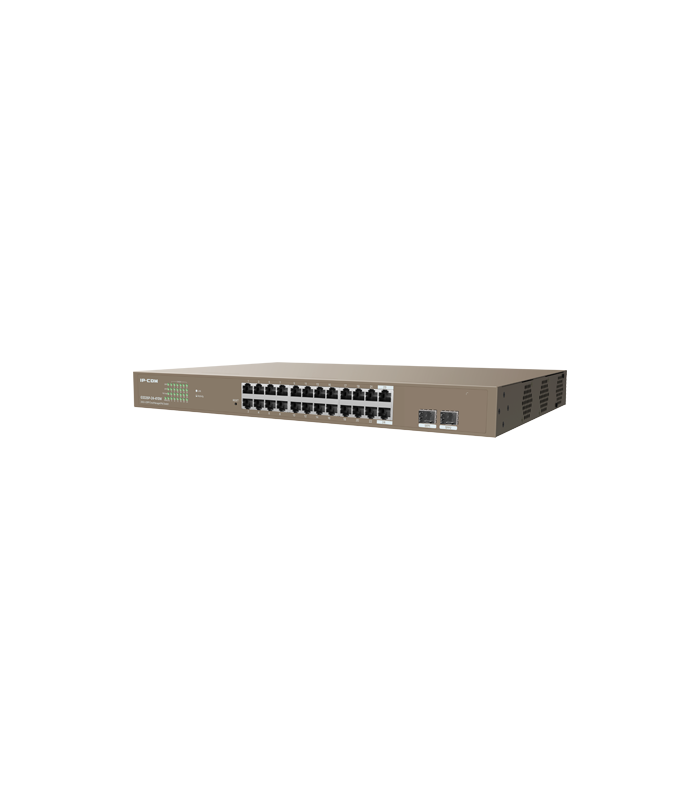 Switch 24 porturi PoE+ Gigabit, 2 porturi SFP Gigabit, Management, 370W, 1U - IP-COM G3326P-24-410W