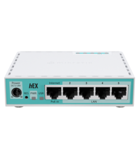 Router hEX, 5 porturi Gigabit, USB, PoE IN - MikroTik E50UG